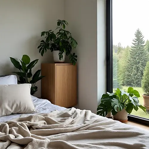 A soft personal space designed to support the nervous system of a highly sensitive person