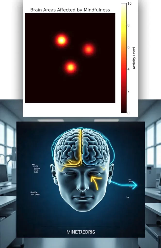 Brain scan showing mindfulness effects, keyword: mindfulness science