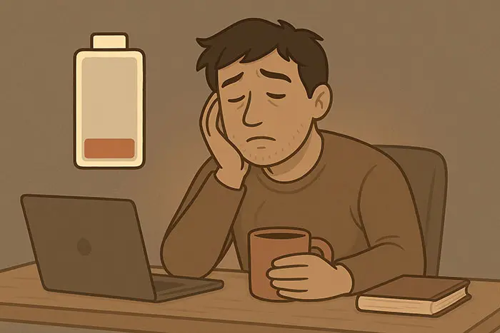 Depleted energy from overcommitting at a desk
