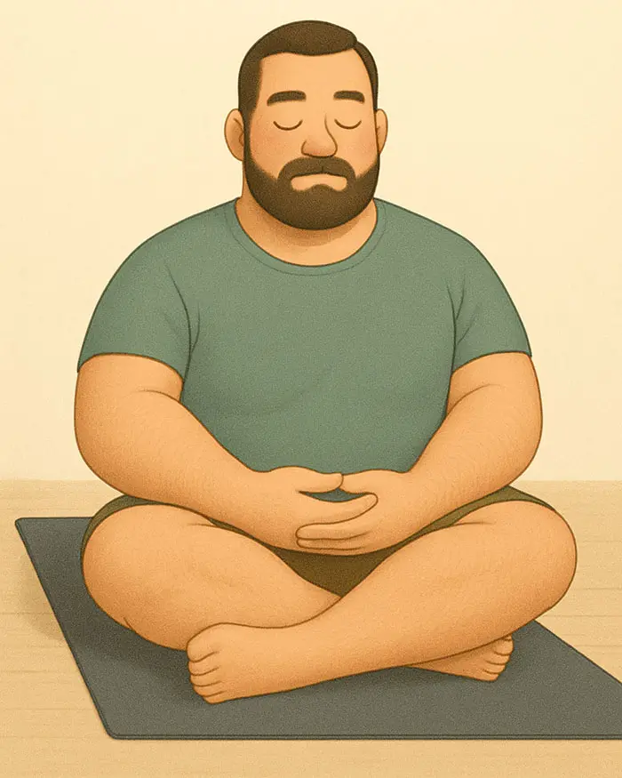 Individual practicing mindfulness for body awareness