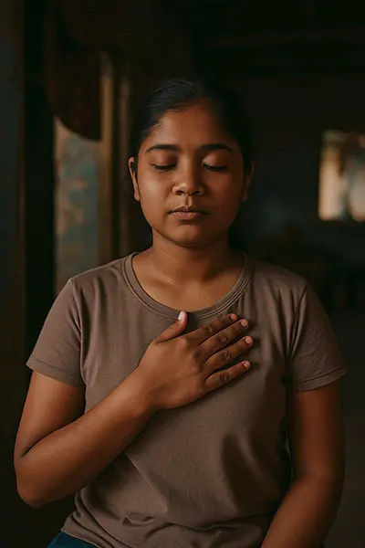 Practice of reconnecting with physical sensation during emotional numbness recovery