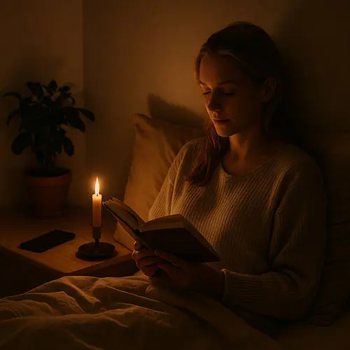 Practicing self-care through digital minimalism with a cozy book moment