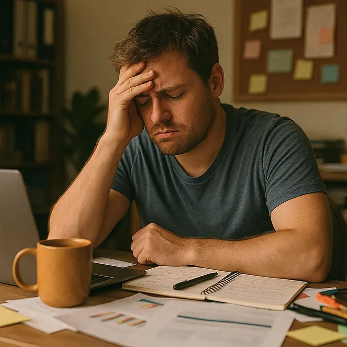 feeling drained because overworking