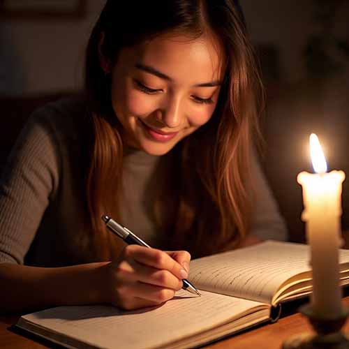 journaling at night instead of using screen