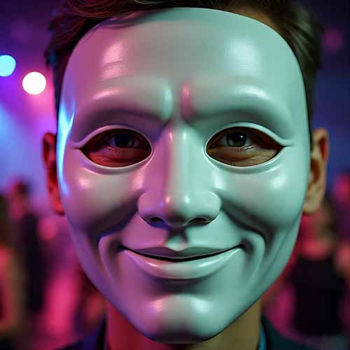  high-functioning person hiding avoidant pain behind social mask