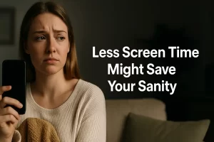 overwhelmed caught in nighttime phone scroll