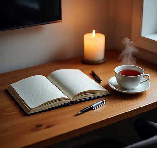 peaceful analog space for digital reset