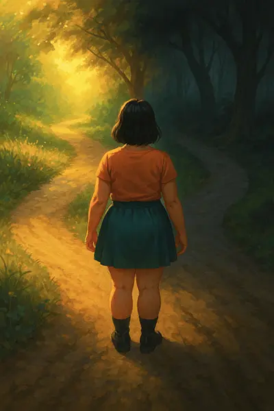 A person at a crossroads, choosing between vulnerability and isolation, reflecting the fear of asking for help