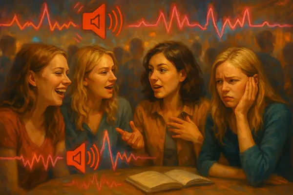A woman who's completely frazzled by the constant, aimless chatter around her