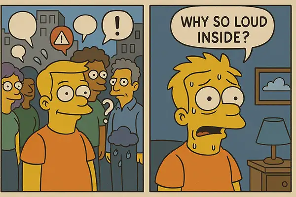 Anxiety in crowds vs. quiet unease funny Simpsons take on when silence hits harder than chaos