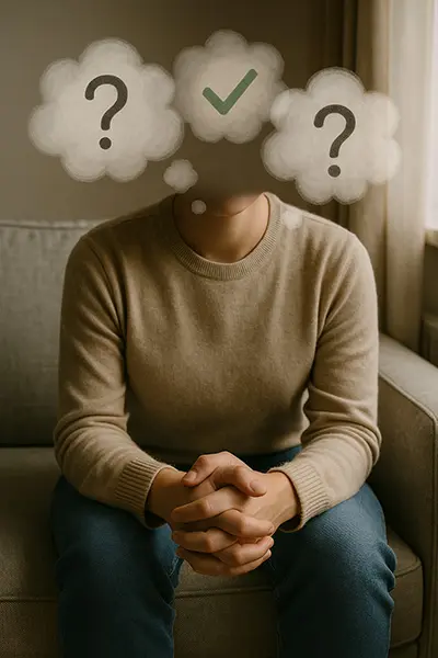  Anxiety vs validation seeking: a thoughtful image of inner doubt driving the need for reassurance, highlighting emotional overlaps and differences.