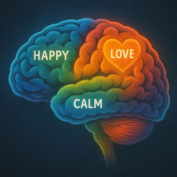 Brain illustration highlighting areas for emotional processing