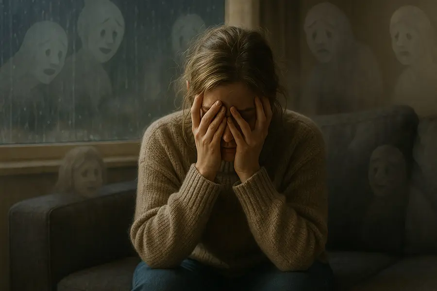 Exhausted empath feeling the weight of others' emotions - why caring too much can lead to burnout