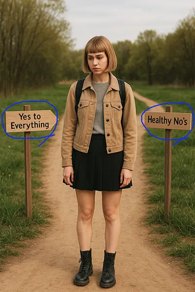 Feeling scared to say no? Boundaries can feel like a cliff, but they're your safety net, keyword: fear of boundaries