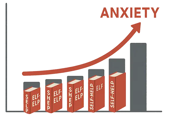 Graph of self-growth stats mental health hits from constant optimization