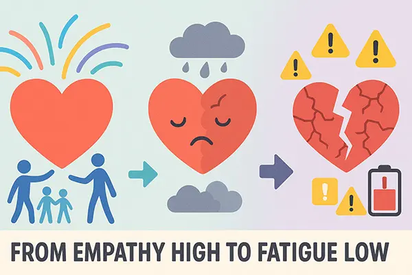 Heart cracking under empathy overload - signs you're heading toward fatigue as a highly sensitive person