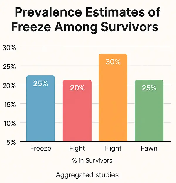 Mini-Chart: simple bar chart reported prevalence of freeze vs. other responses.