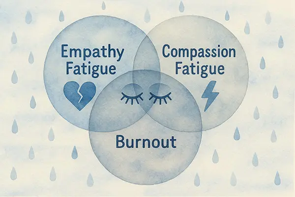 Overlapping emotional exhaustions - how empathy fatigue differs from compassion and caregiver burnout for sensitive souls