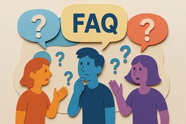 Paper cut-out FAQ common questions on feeling too much answered