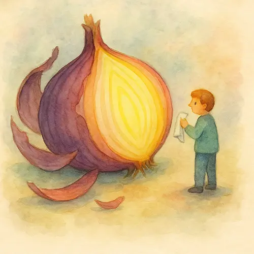 Peeling onion layers to uncover fear roots stages of overcoming burden anxiety without shame