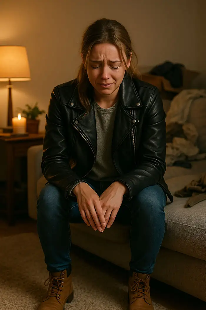 feel crying while embracing vulnerability in a warm, candlelit room