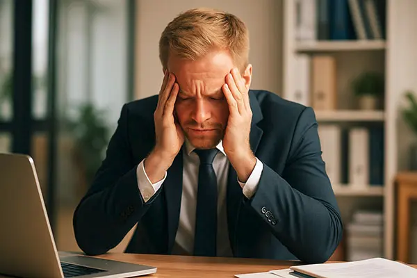 Person experiencing anxiety symptoms, keyword: anxiety symptoms
