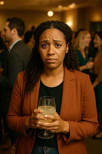 Why feeling anxious about talking to strangers at a networking event