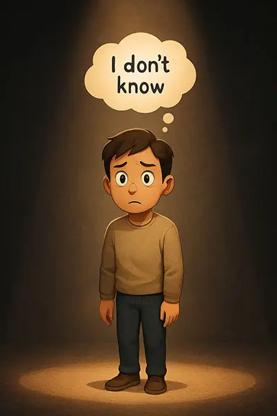 what we do when feeling anxious about uncertainty under a spotlight