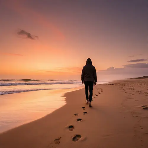 How can I taking steps toward healing AvPD on a peaceful beach at sunset?
