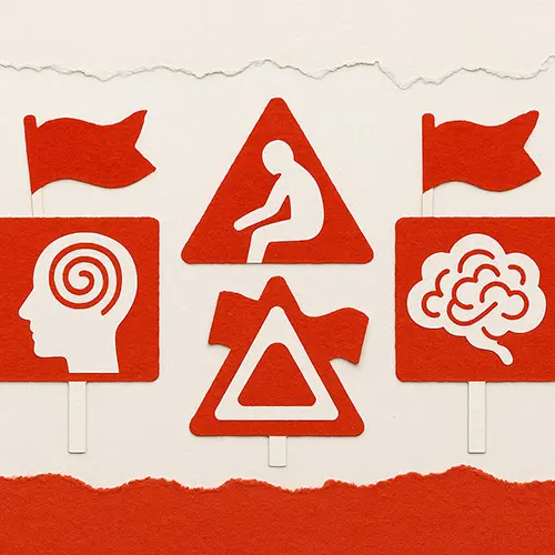 Red flags waving when oversharing signals deeper anxiety or trauma.