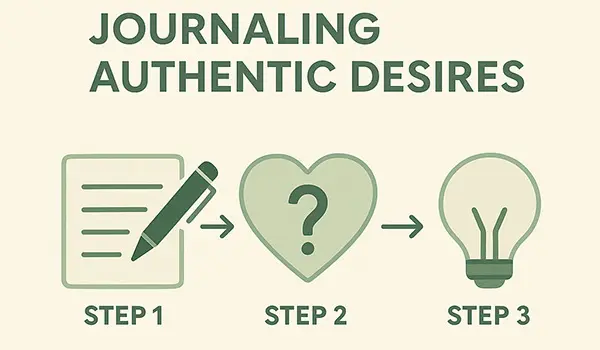 Step-by-step journaling exercise to uncover authentic desires in stopping people-pleasing.
