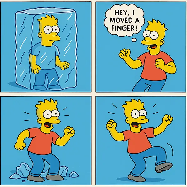 Thawing out: Cartoon stages of breaking free from trauma's freeze grip