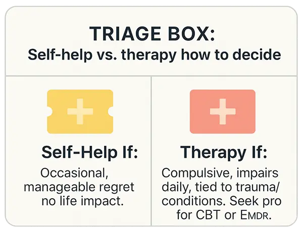 Triage box: “Self-help vs. therapy how to decide”