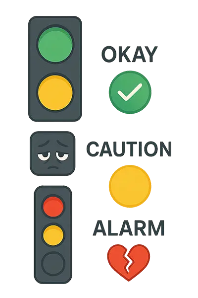 Warning signs of emotional burnout – traffic light system to identify when to seek help, promoting early intervention