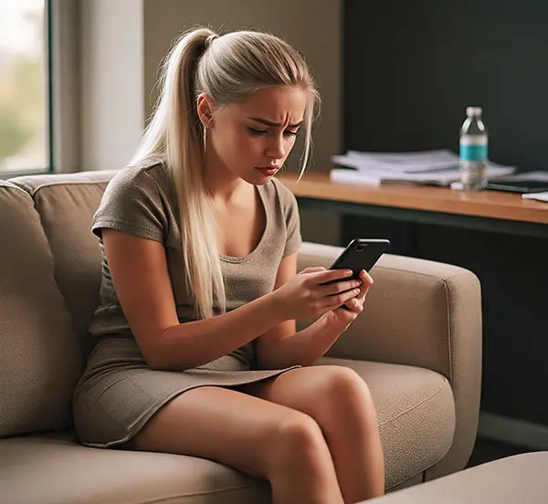 Person feeling anxious from social media comparison, keyword: social media anxiety