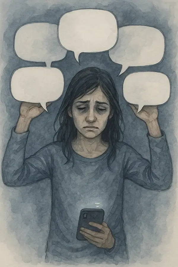 "Woman feeling drained from constant emotional support, highlighting signs of fatigue in everyday life"