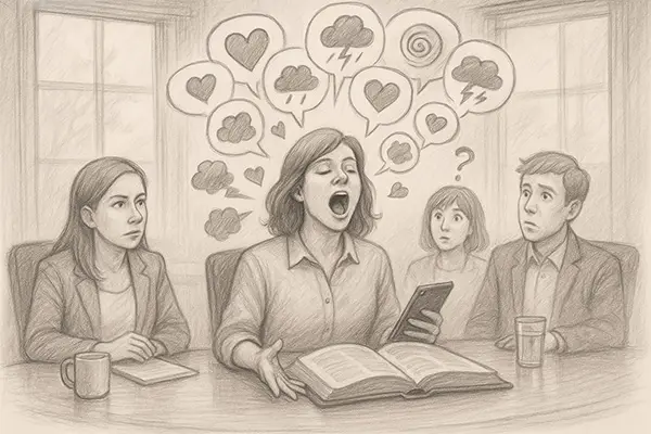 Workplace spill when anxiety blurs clarity and turns meetings messy