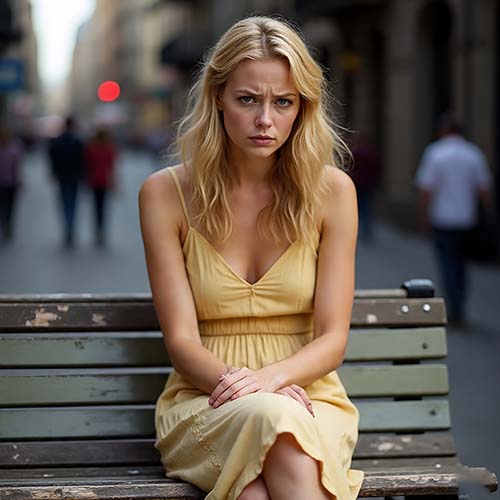 a woman anxious while declining support due to fear of burdening others