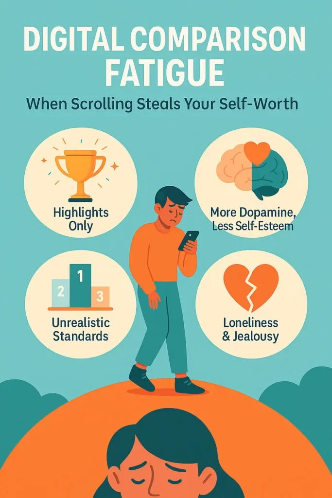 infograph about Digital Comparison Fatigue When Scrolling Steals Your Self-Worth
