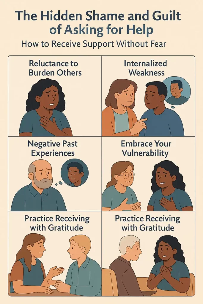 infograph about How to Receive Support Without Fear - The Hidden Shame and Guilt of Asking for Help