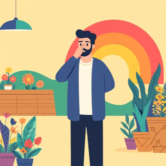 Person overcoming fear of vulnerability in a supportive community space