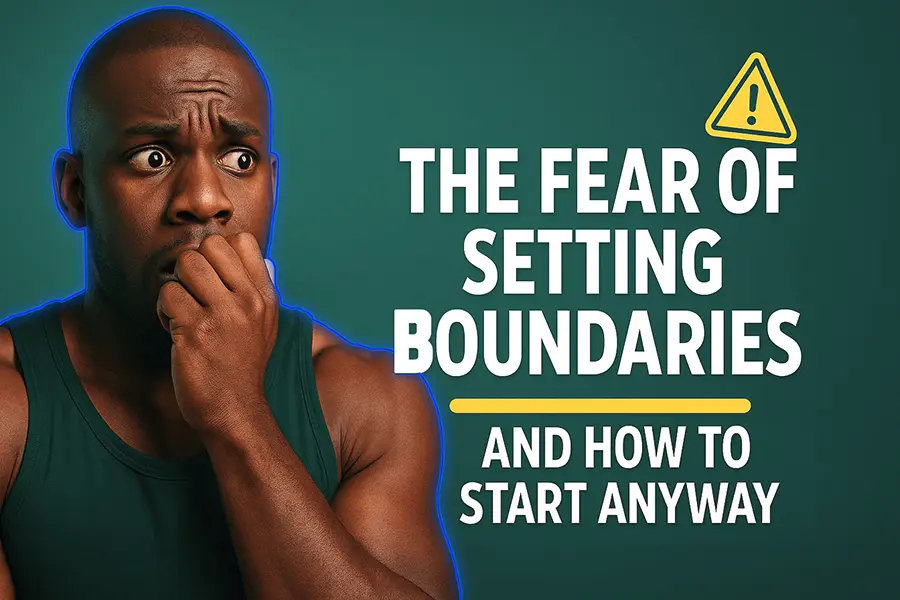person feeling anxiety while trying to set healthy boundary with friend