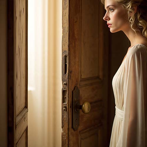 a blond beautiful woman person feeling nervous approaching emotional intimacy