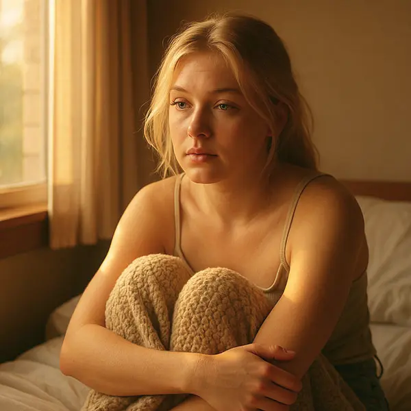 When resting in bed, feeling emotionally exhausted, keyword: emotional exhaustion