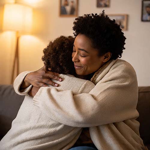 safe emotional support for strong friend finally receiving care