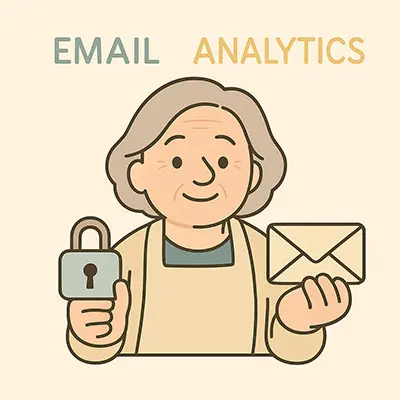 symbolizing secure email and analytics data for self-care site.webp