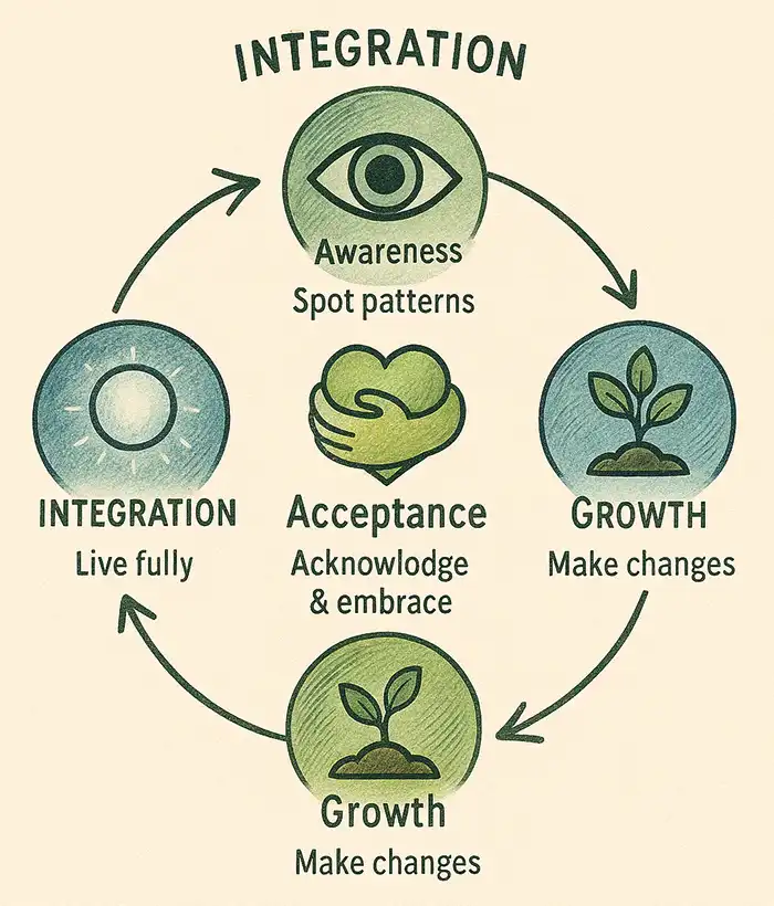 4-stage self-acceptance cycle – loop your way to inner peace.