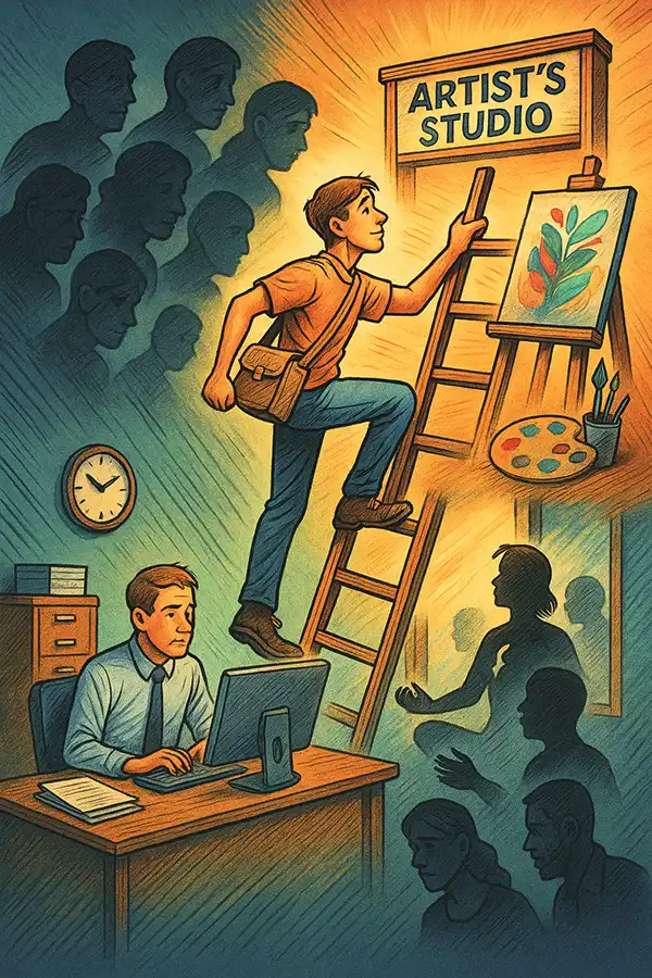 Career ladder to acceptance – doubt fades as you climb higher.