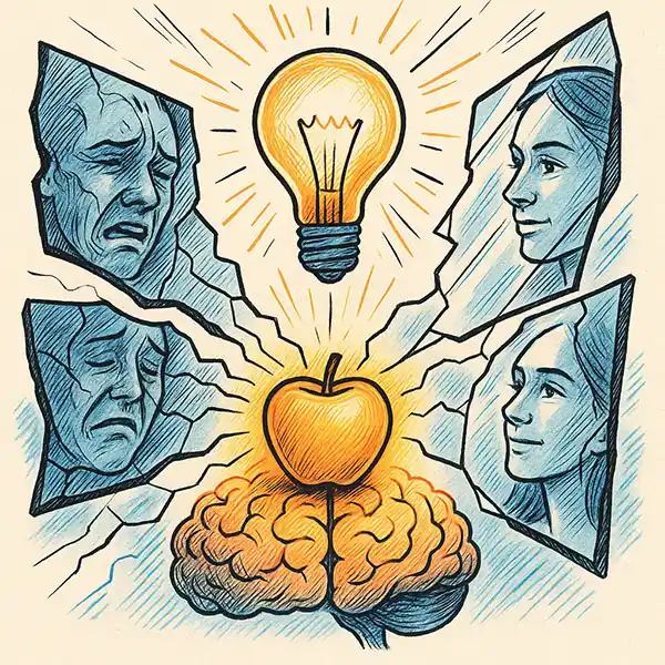 Lightbulb shattering self-doubt – awareness hits different, doesn't it?