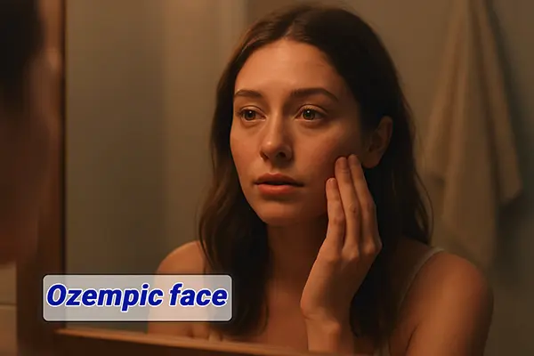 when you see reflecting on facial changes after weight loss - Ozempic face effect